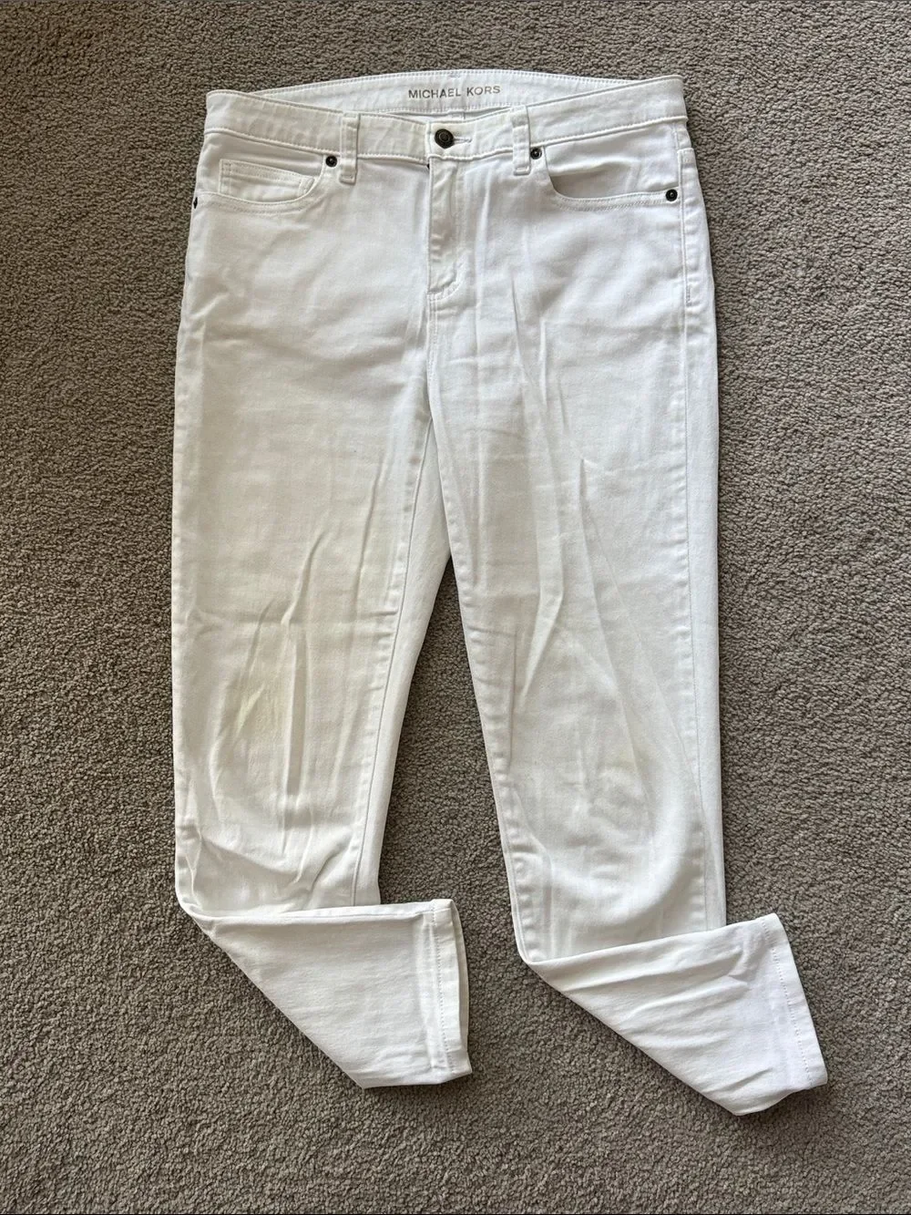 Michael Kors White Cropped Slim Ankle Jeans!